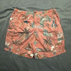 Tommy Bahama Swim Trunks Mens Large Floral Tropical Mesh Lined Shorts Coral Y2K